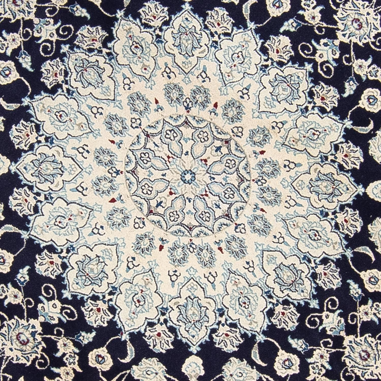 Tapis persan - Nain ronde  - 300 x 300 cm - bleu foncé