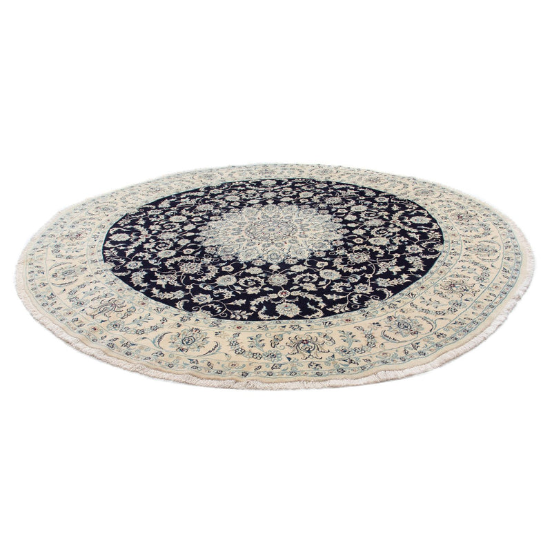 Tapis persan - Nain ronde  - 300 x 300 cm - bleu foncé
