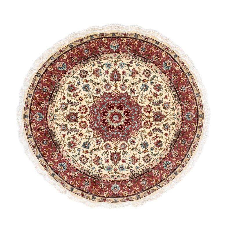 Tapis persan - Tabriz - Royal ronde  - 145 x 145 cm - beige