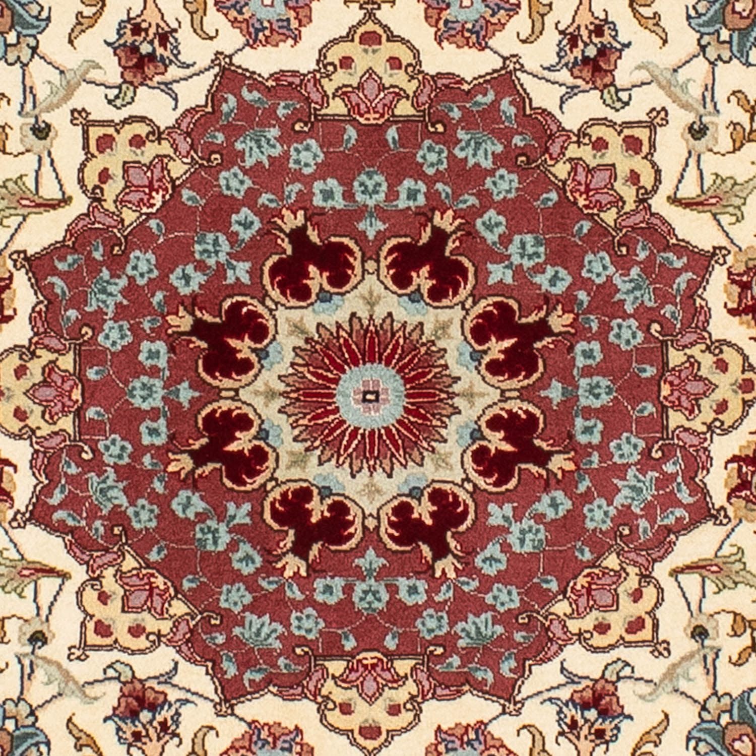 Tapis persan - Tabriz - Royal ronde  - 145 x 145 cm - beige