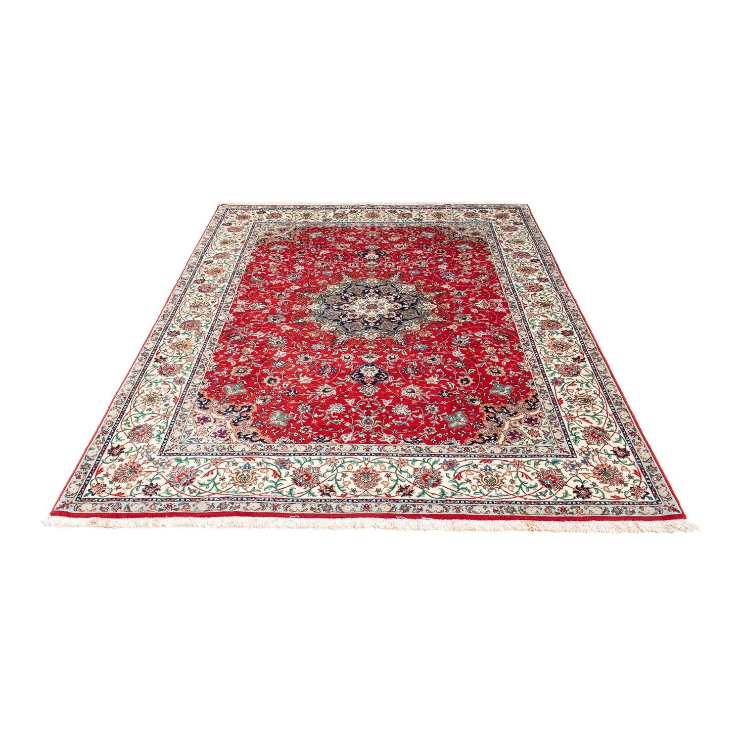 Tapis persan - Tabriz - 214 x 150 cm - rouge foncé