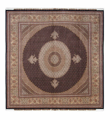 Tapis persan - Tabriz carré  - 310 x 302 cm - marron foncé