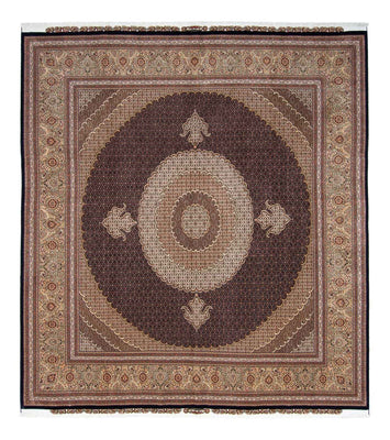 Tapis persan - Tabriz carré  - 310 x 302 cm - marron foncé