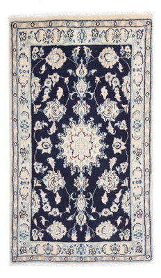 Tapis persan - Nain - Royal - 94 x 54 cm - bleu foncé