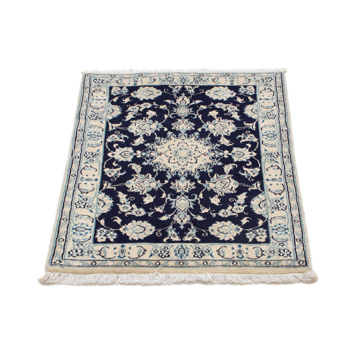 Tapis persan - Nain - Royal - 84 x 57 cm - bleu foncé