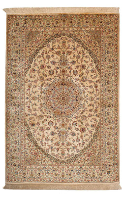 Tapis persan - Ghom - 195 x 131 cm - beige