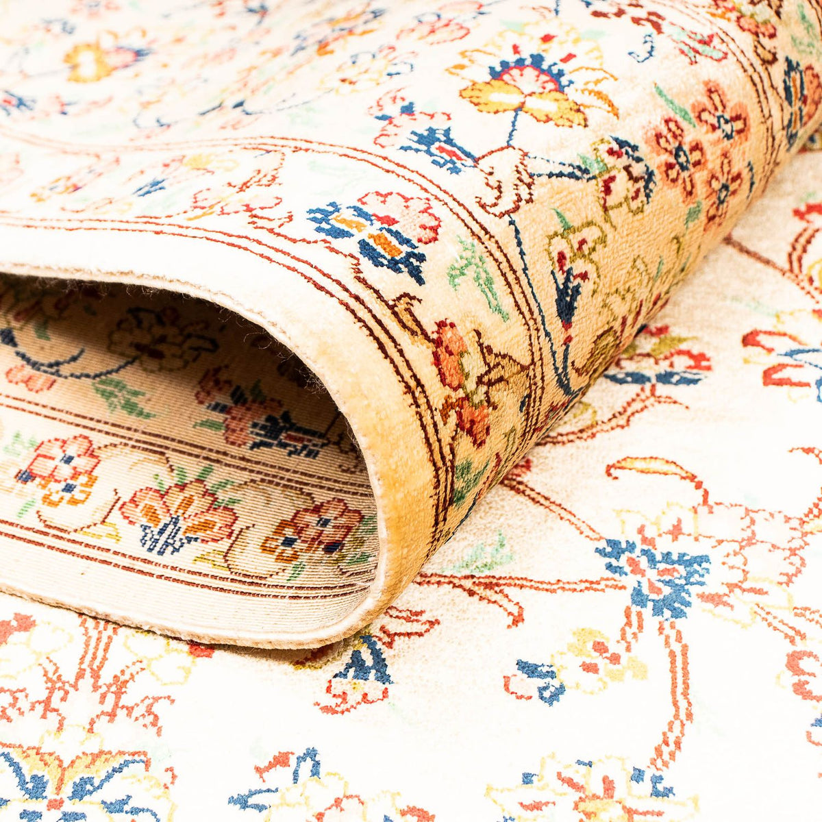 Tapis persan - Ghom - 195 x 131 cm - beige