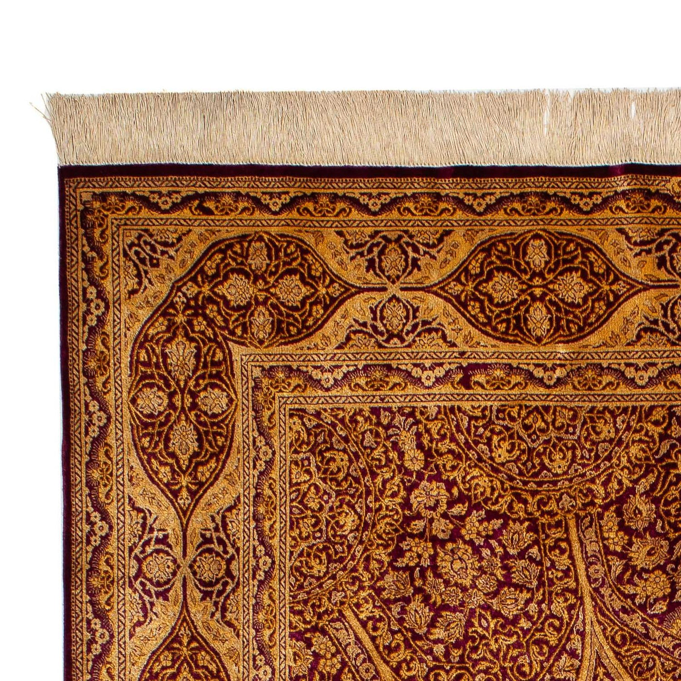 Tapis de Qom en soie Tapis 216x132cm - Tapis persan