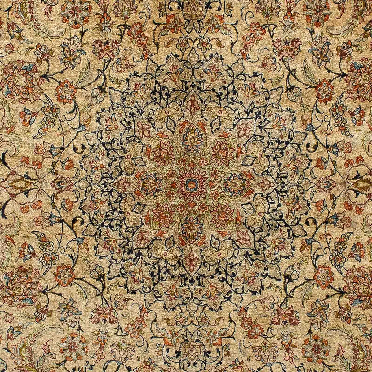 Tapis persan - Ghom - 204 x 129 cm - marron clair