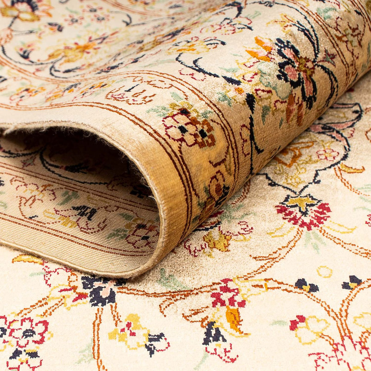 Tapis persan - Ghom - 200 x 133 cm - beige