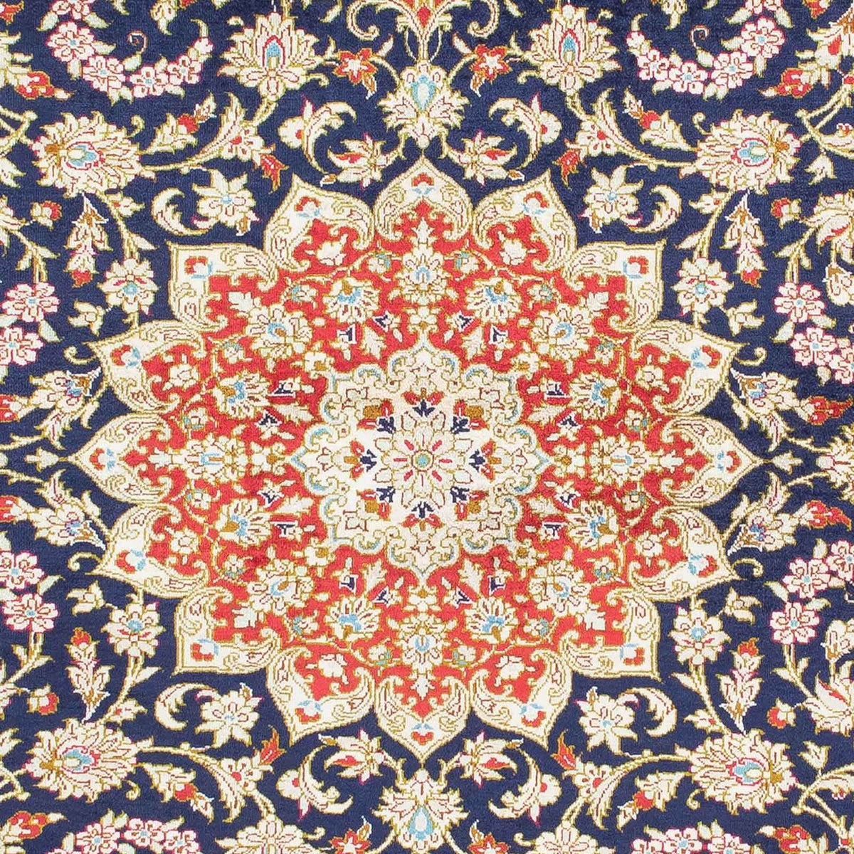 Tapis persan - Ghom - 153 x 100 cm - bleu foncé