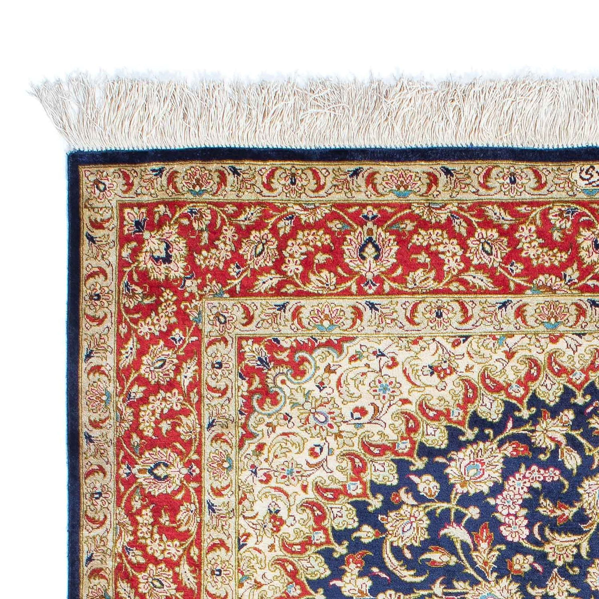 Tapis persan - Ghom - 153 x 100 cm - bleu foncé