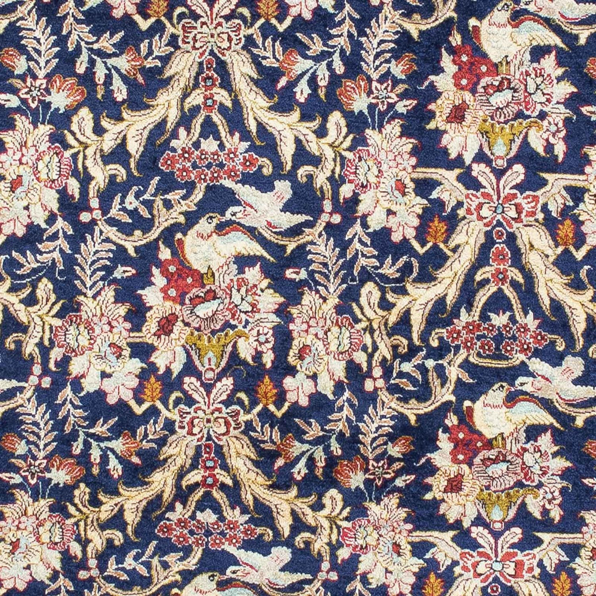 Tapis persan - Ghom - 154 x 98 cm - bleu foncé