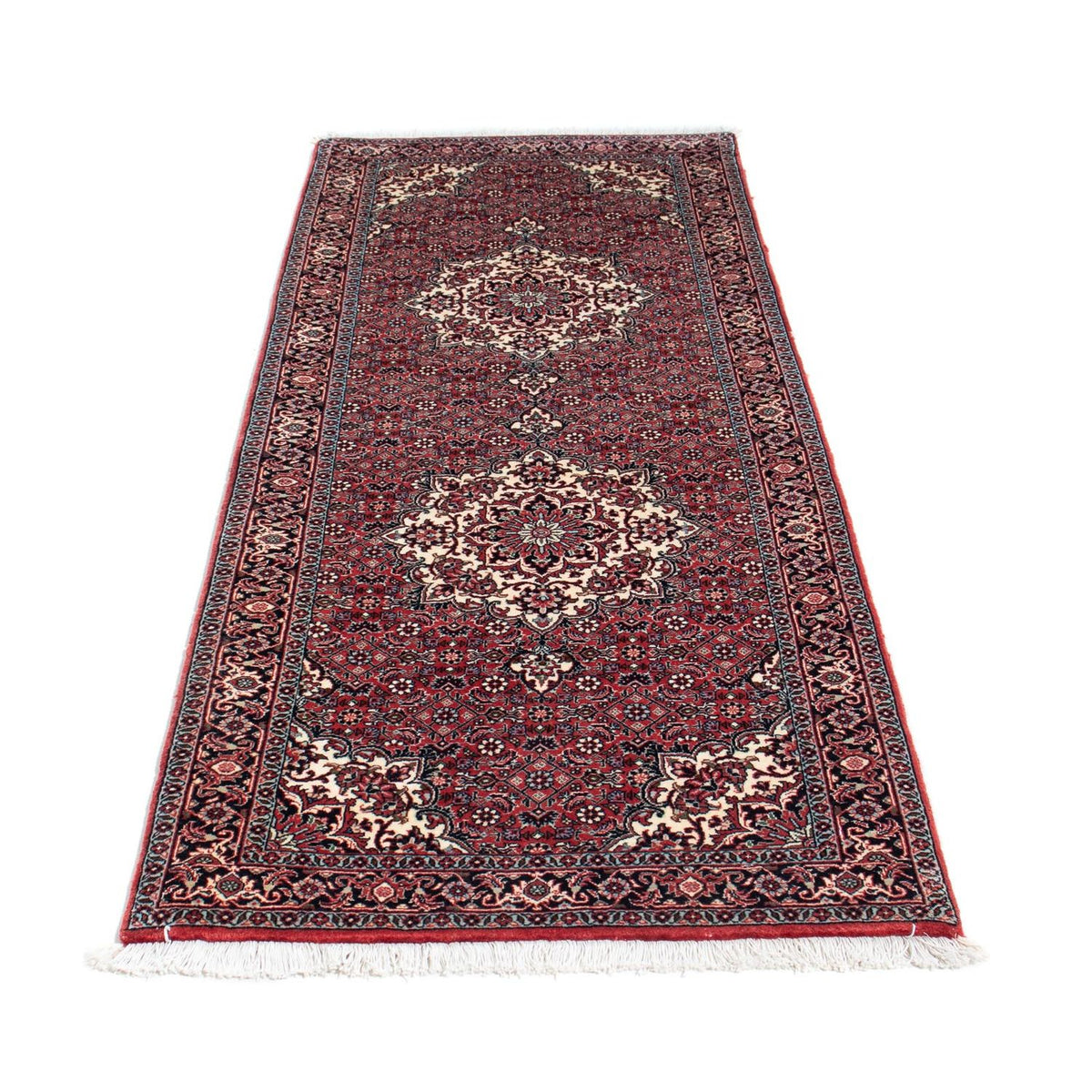 Tapis de couloir Tapis persan - Bidjar - 206 x 75 cm - rouge clair