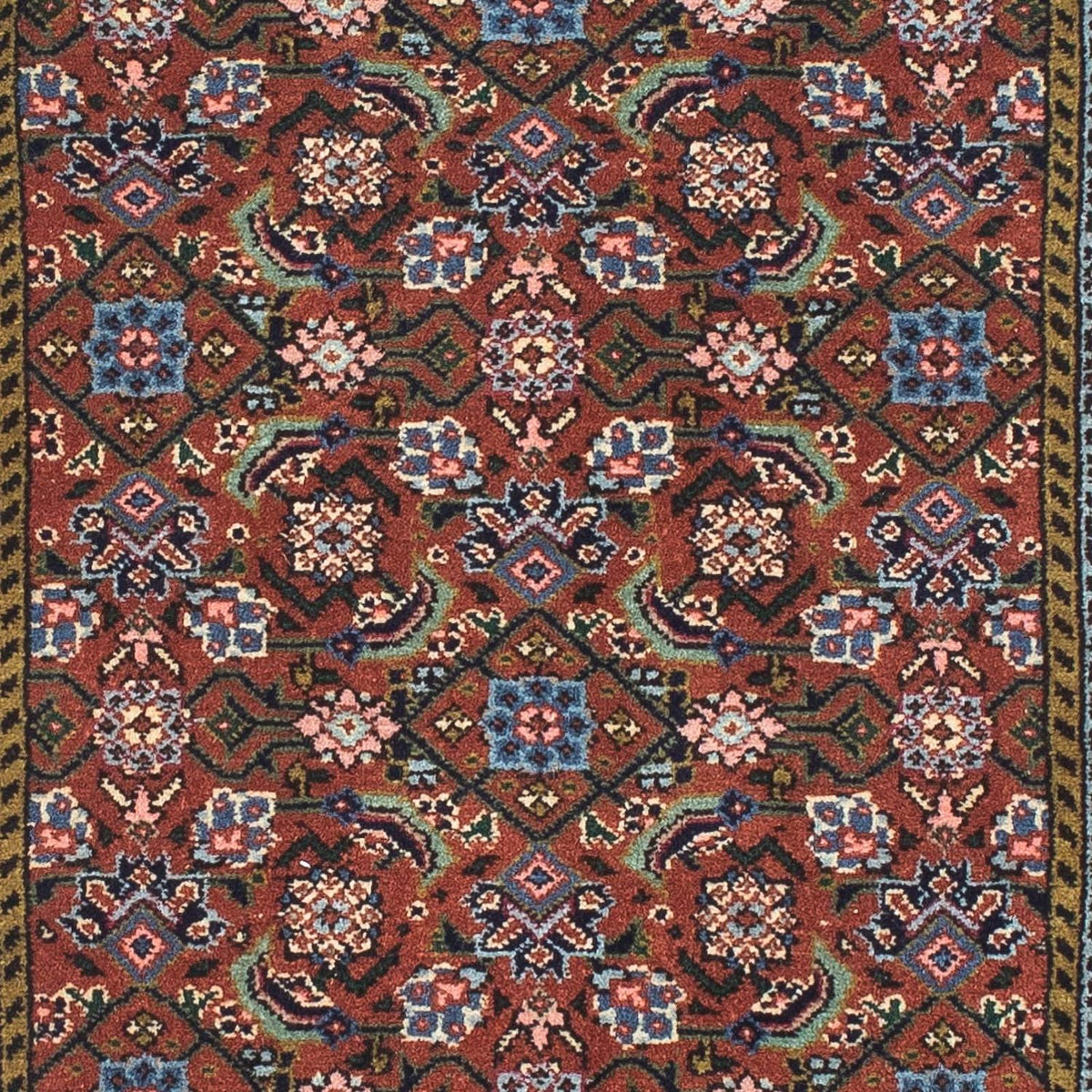 Tapis de couloir Tapis persan - Bidjar - 212 x 73 cm - marron