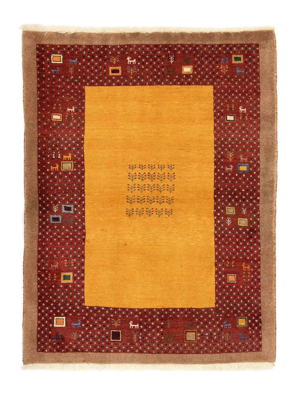 Tapis Gabbeh - Loribaft Persan - 150 x 110 cm - or