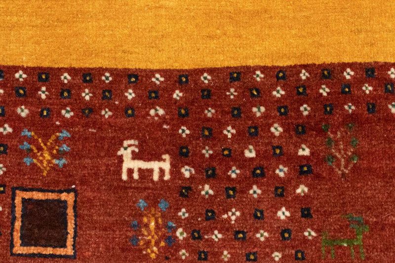 Tapis Gabbeh - Loribaft Persan - 150 x 110 cm - or