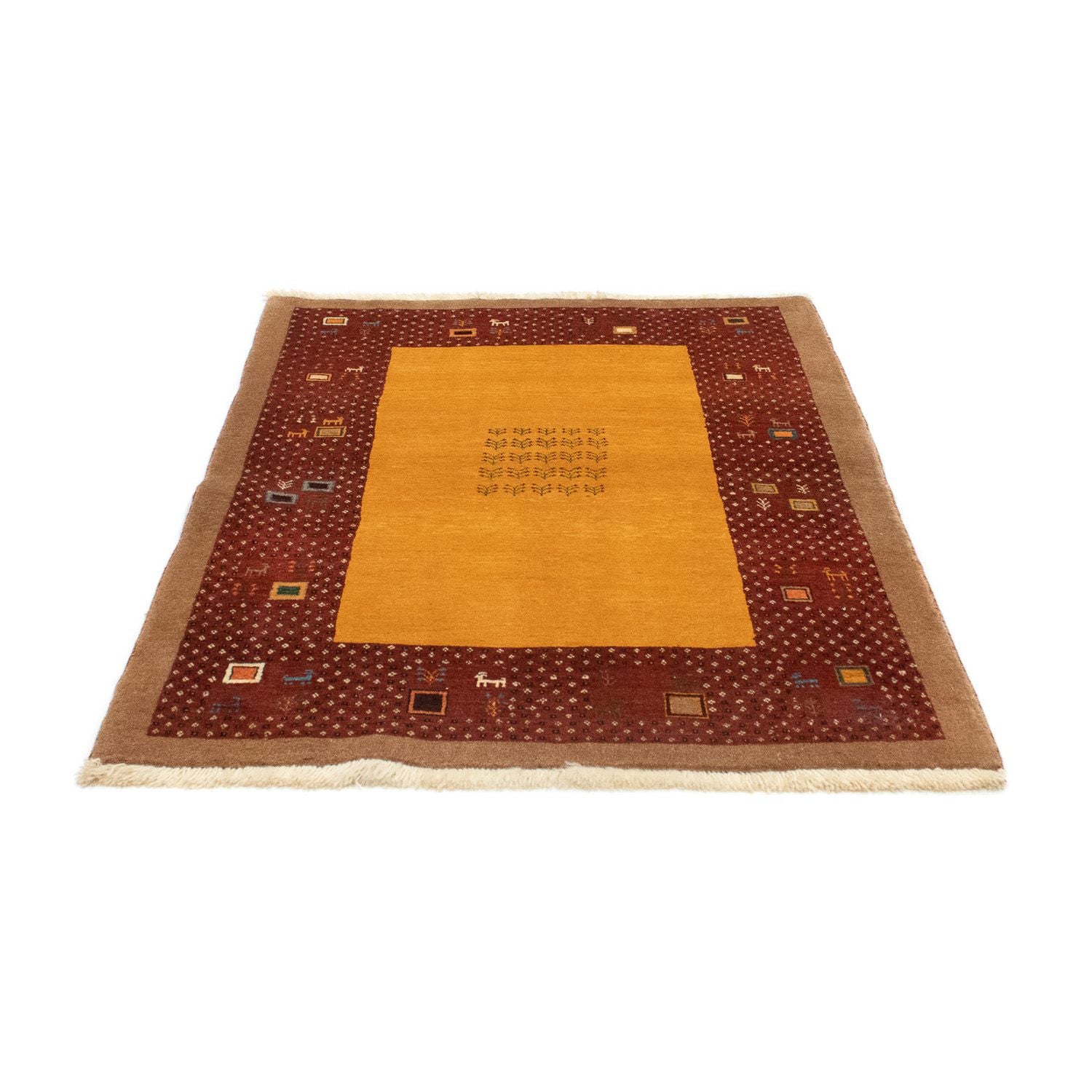 Tapis Gabbeh - Loribaft Persan - 150 x 110 cm - or
