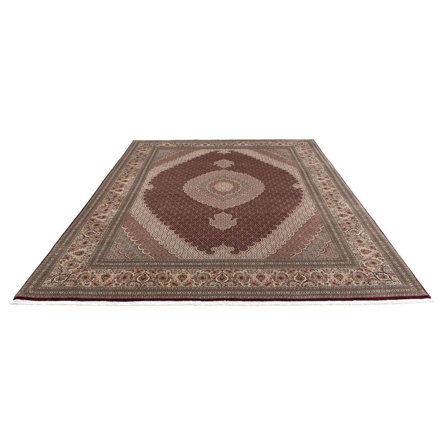 Tapis persan - Tabriz - 353 x 253 cm - rouge foncé