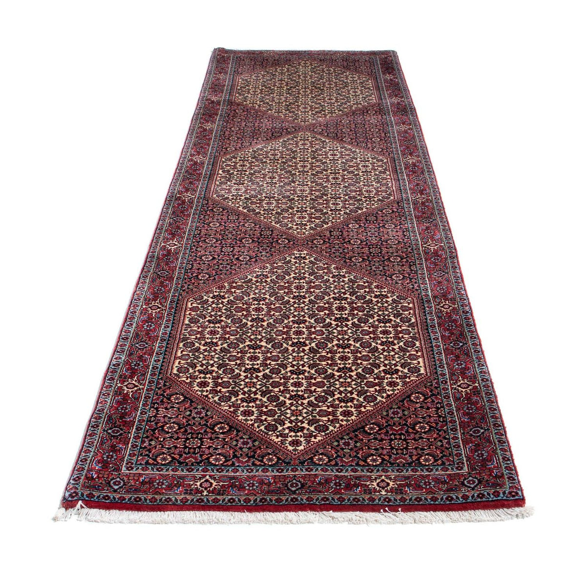 Tapis de couloir Tapis persan - Bidjar - 317 x 86 cm - rouge