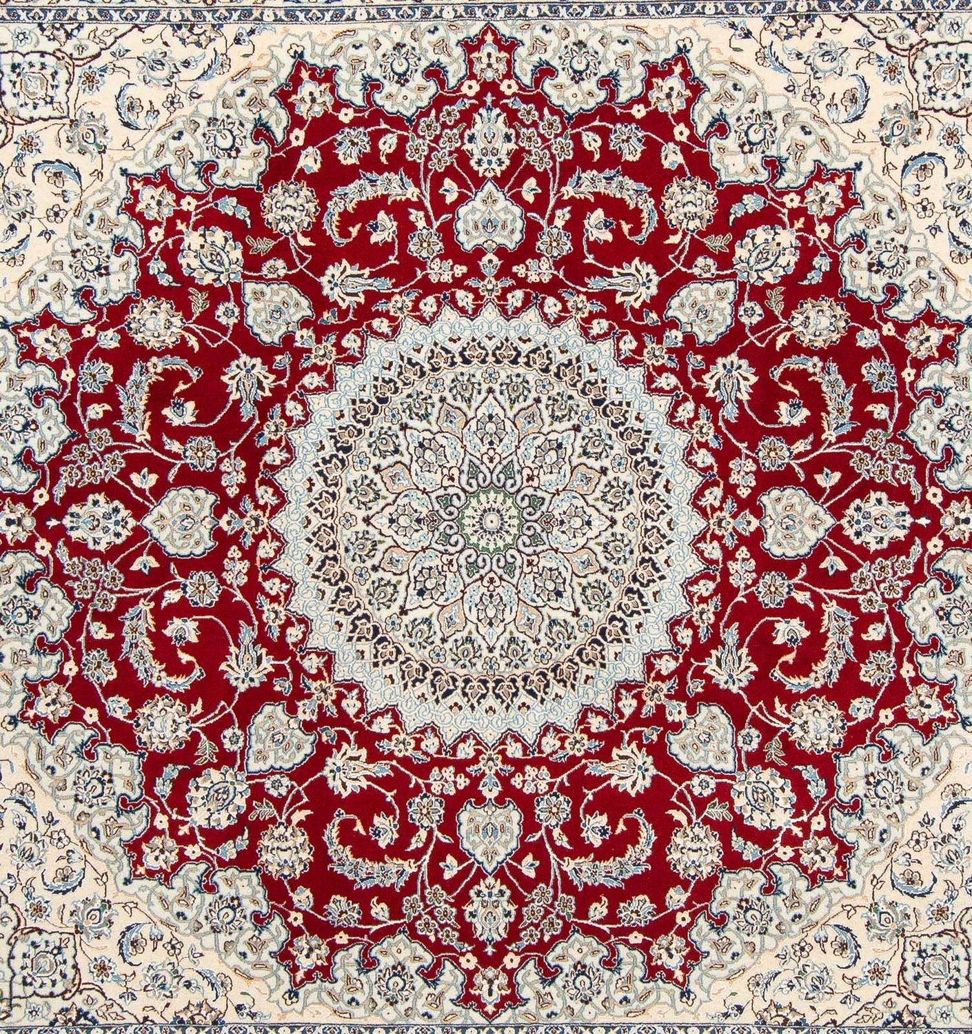 Tapis persan - Nain - Premium carré  - 205 x 197 cm - beige