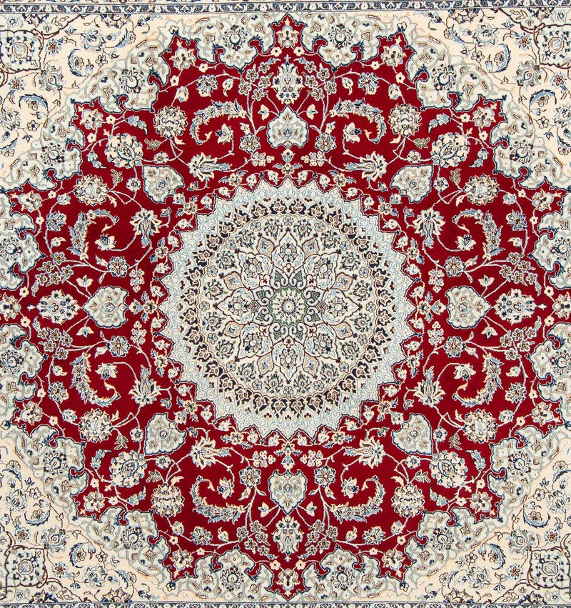 Tapis persan - Nain - Premium carré  - 205 x 197 cm - beige