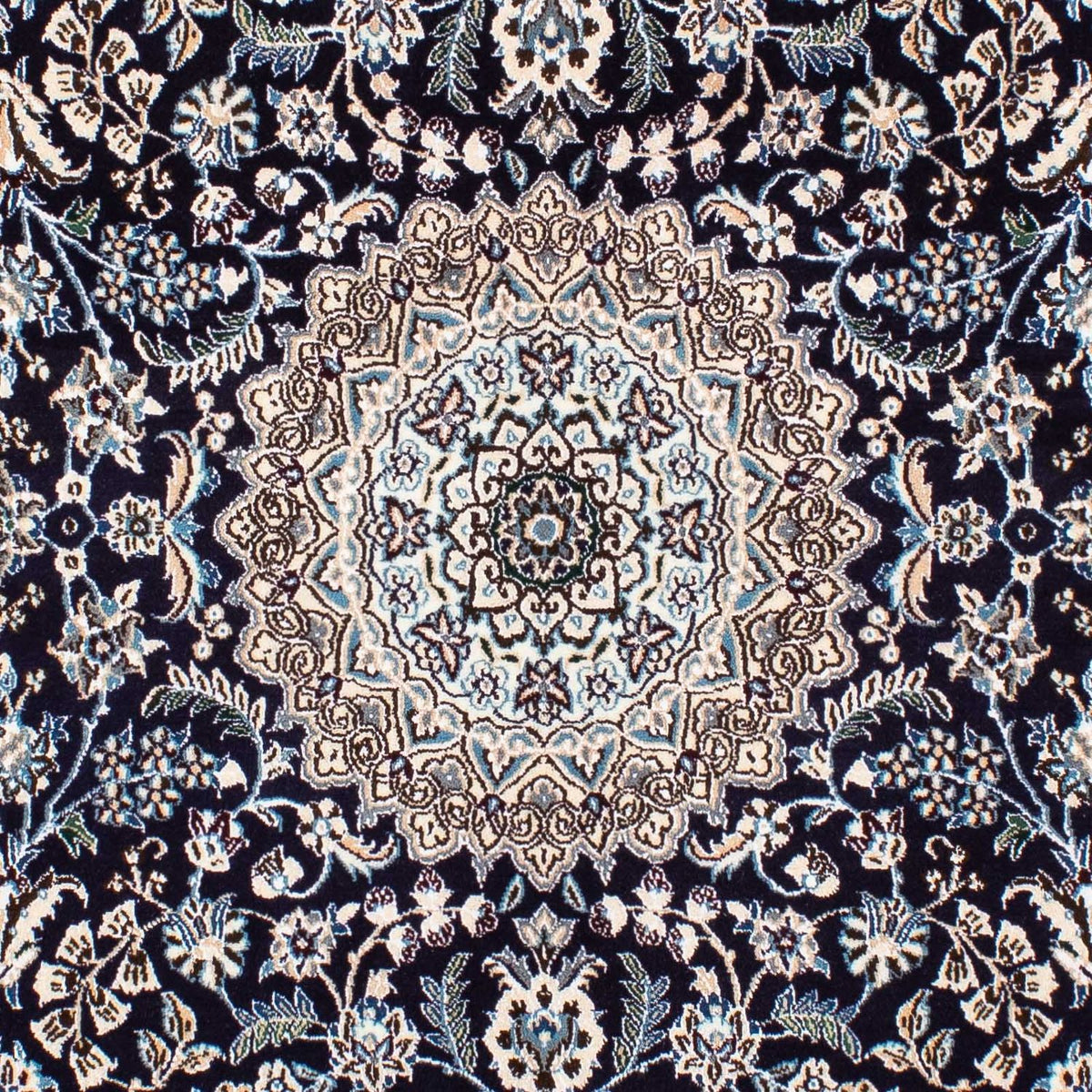 Tapis persan - Nain - Royal carré  - 153 x 146 cm - rouge foncé