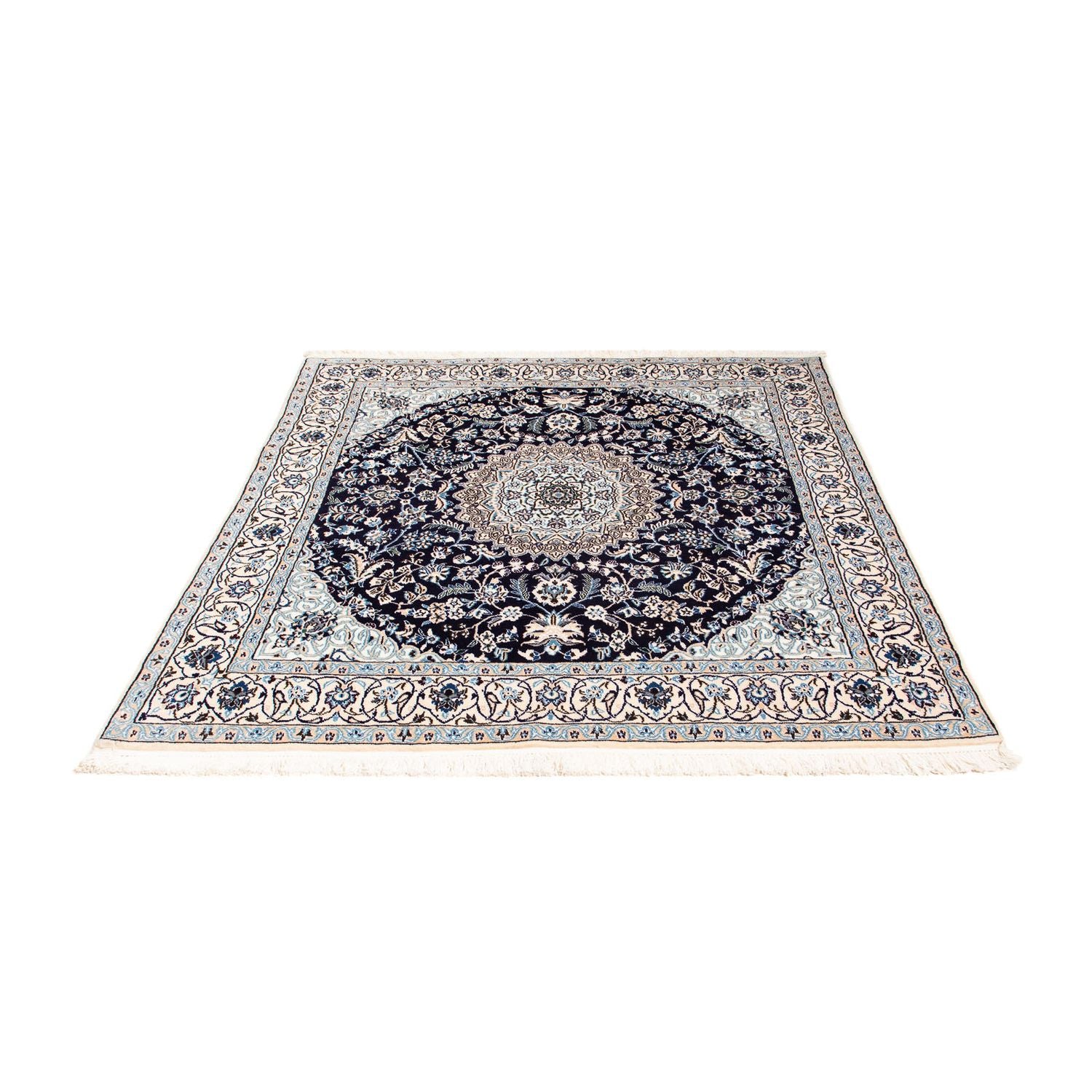 Tapis persan - Nain - Royal carré  - 153 x 146 cm - rouge foncé