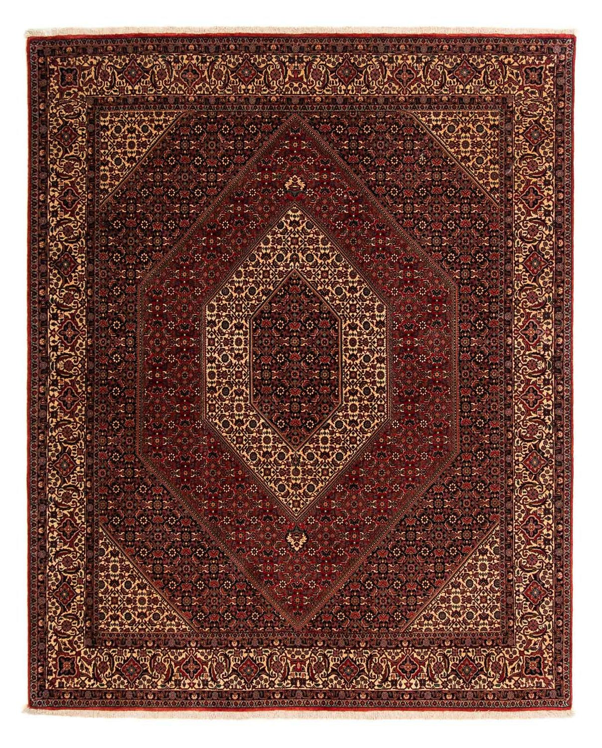 Tapis persan - Bidjar - 248 x 200 cm - rouge foncé
