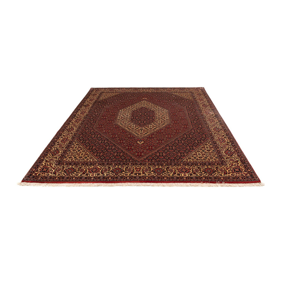 Tapis persan - Bidjar - 248 x 200 cm - rouge foncé