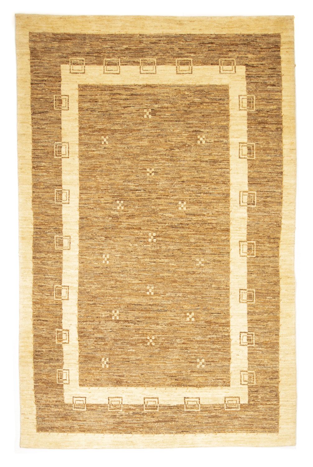 Tapis Gabbeh - Loribaft Persan - 242 x 162 cm - marron clair