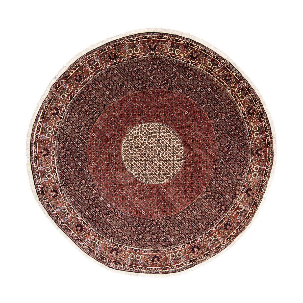 Tapis persan - Bidjar ronde  - 260 x 260 cm - rouge foncé
