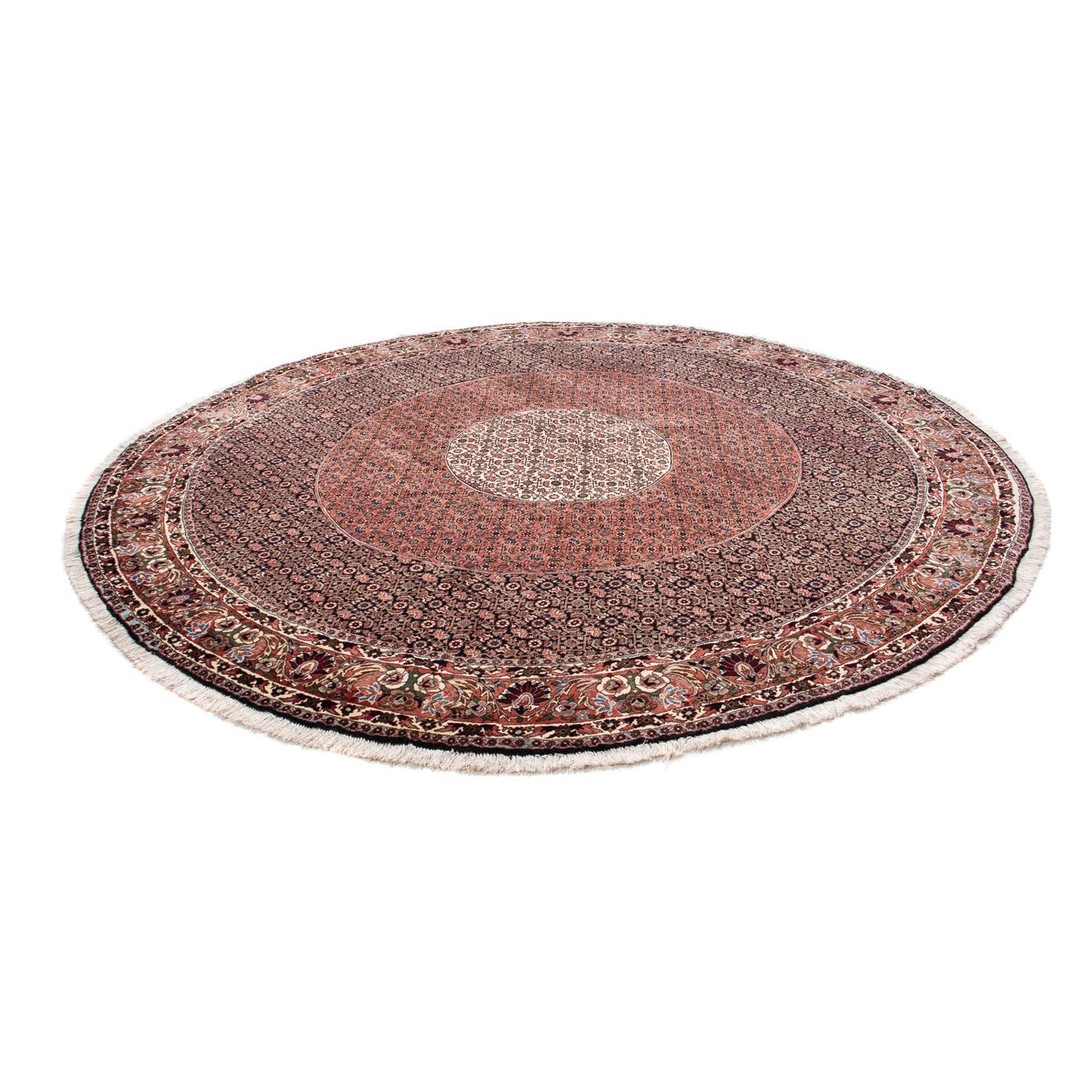 Tapis persan - Bidjar ronde  - 260 x 260 cm - rouge foncé