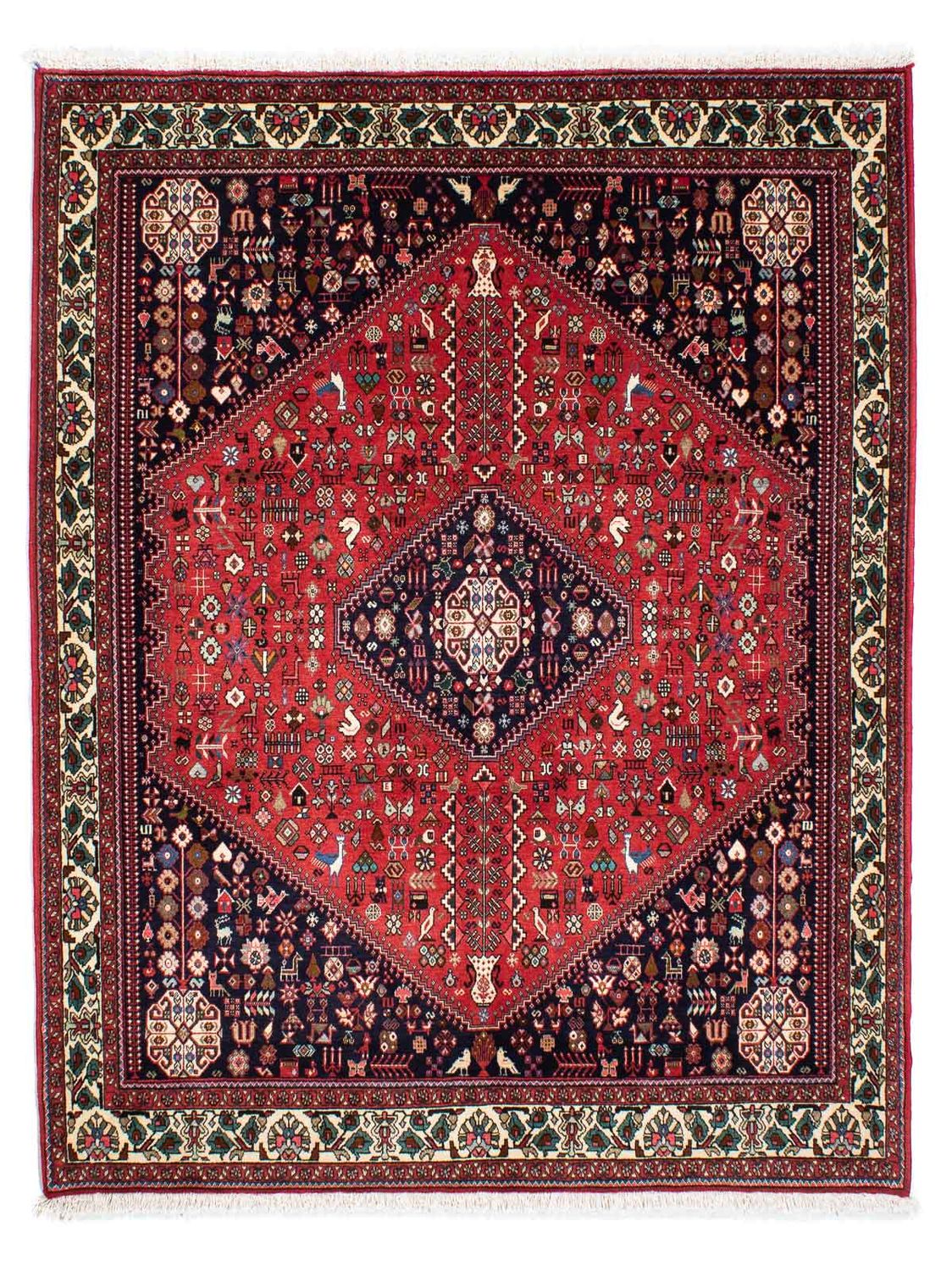 Tapis Gabbeh - Persan Kashkuli - 200 x 155 cm - rouge foncé