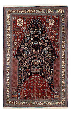 Tapis Gabbeh - Persan Kashkuli - 224 x 138 cm - bleu foncé