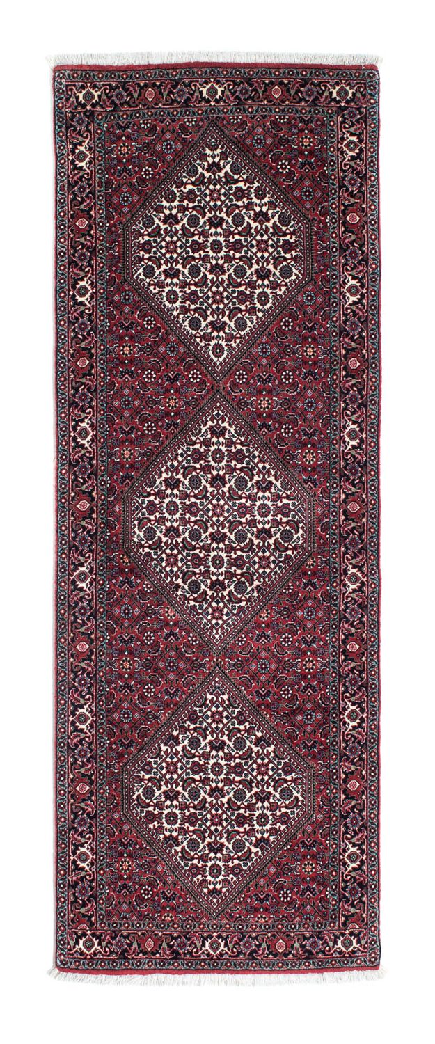 Tapis de couloir Tapis persan - Bidjar - 205 x 74 cm - rouge foncé