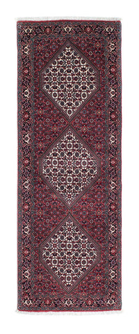 Tapis de couloir Tapis persan - Bidjar - 205 x 74 cm - rouge foncé