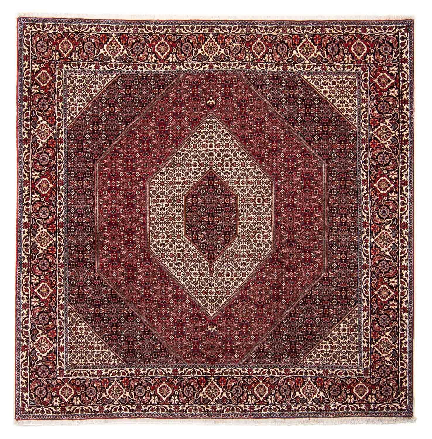 Tapis persan - Bidjar carré  - 250 x 250 cm - rouge foncé