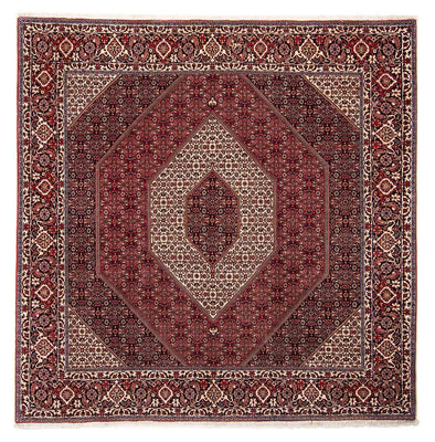 Tapis persan - Bidjar carré  - 250 x 250 cm - rouge foncé