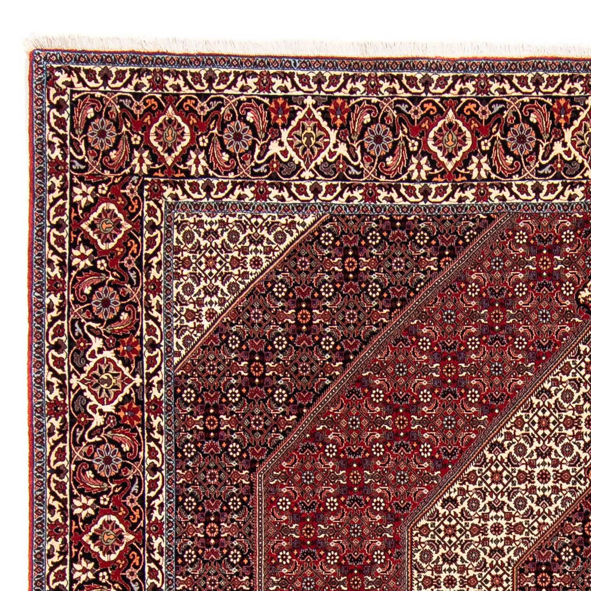 Tapis persan - Bidjar carré  - 250 x 250 cm - rouge foncé