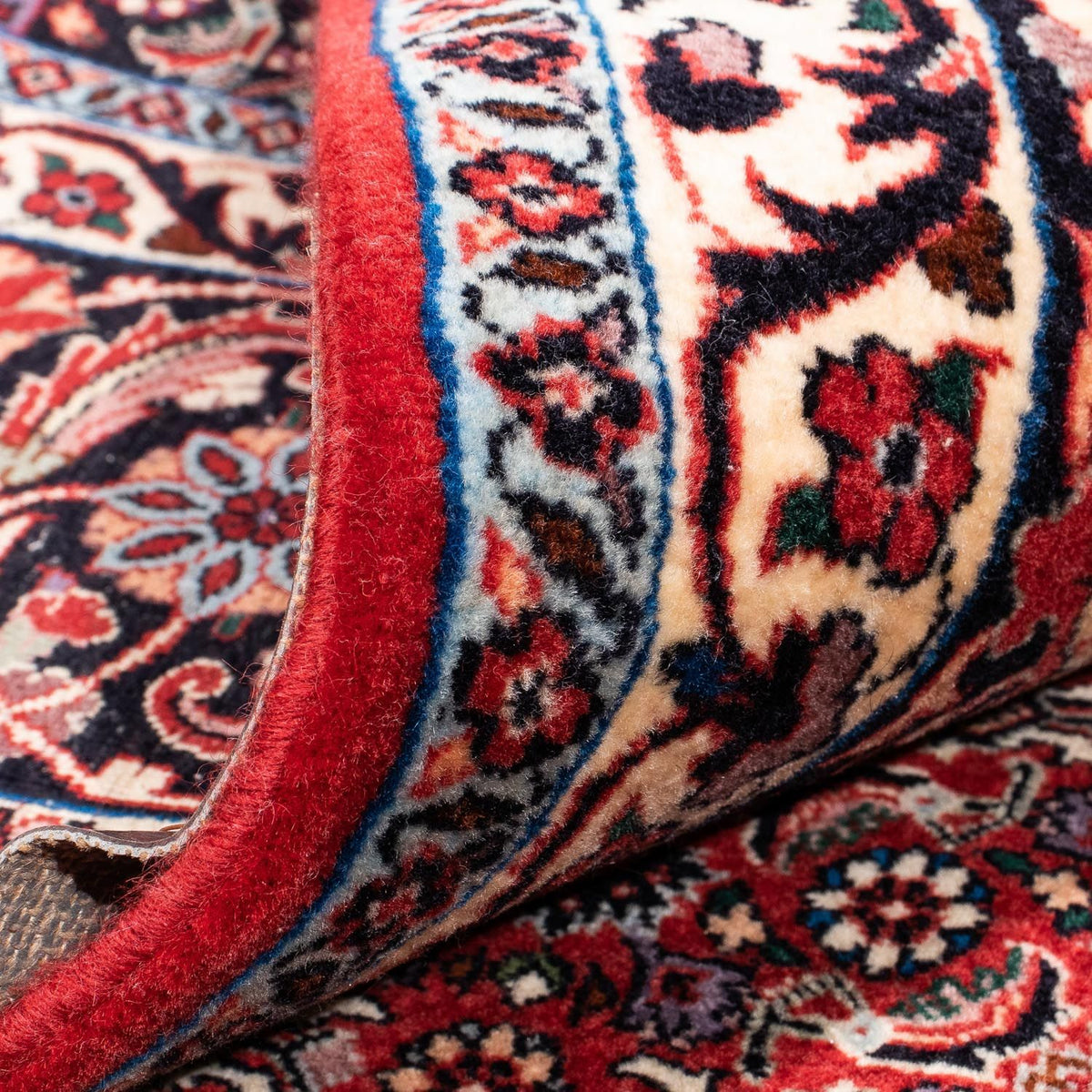 Tapis persan - Bidjar carré  - 250 x 250 cm - rouge foncé