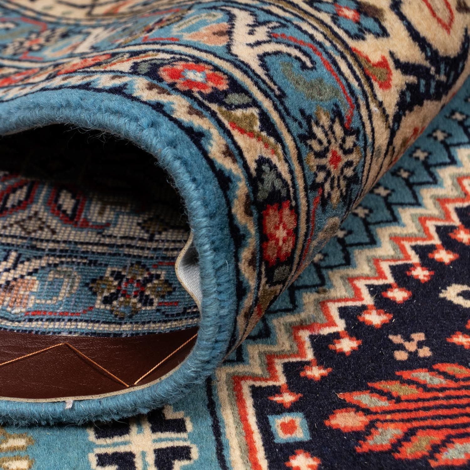 Tapis persan - Nomadic carré  - 214 x 200 cm - bleu