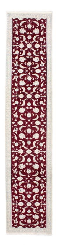 Tapis de couloir Tapis persan - Nain - 398 x 84 cm - rouge foncé