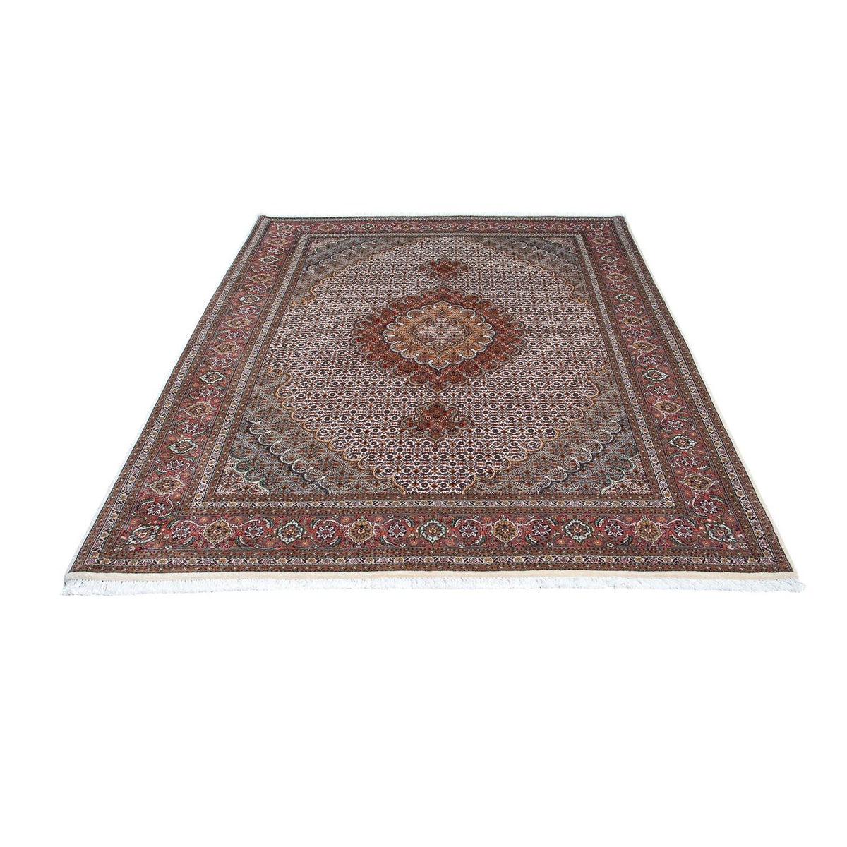 Tapis persan - Tabriz - Royal - 208 x 153 cm - marron clair