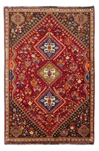 Tapis persan - Nomadic - 257 x 173 cm - rouge foncé