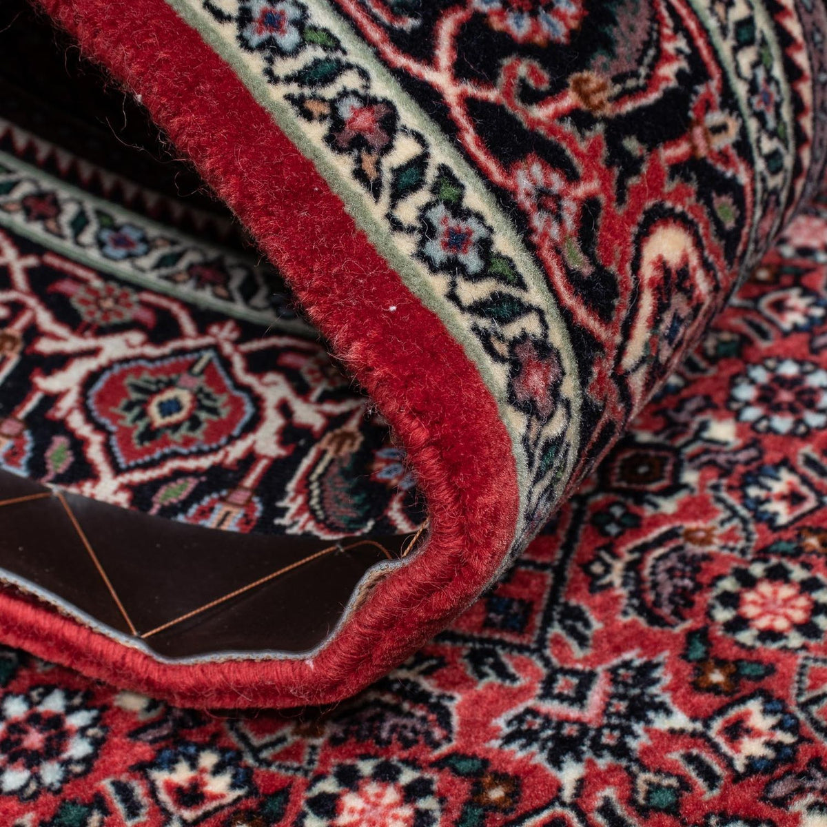 Tapis de couloir Tapis persan - Bidjar - 201 x 100 cm - rouge foncé