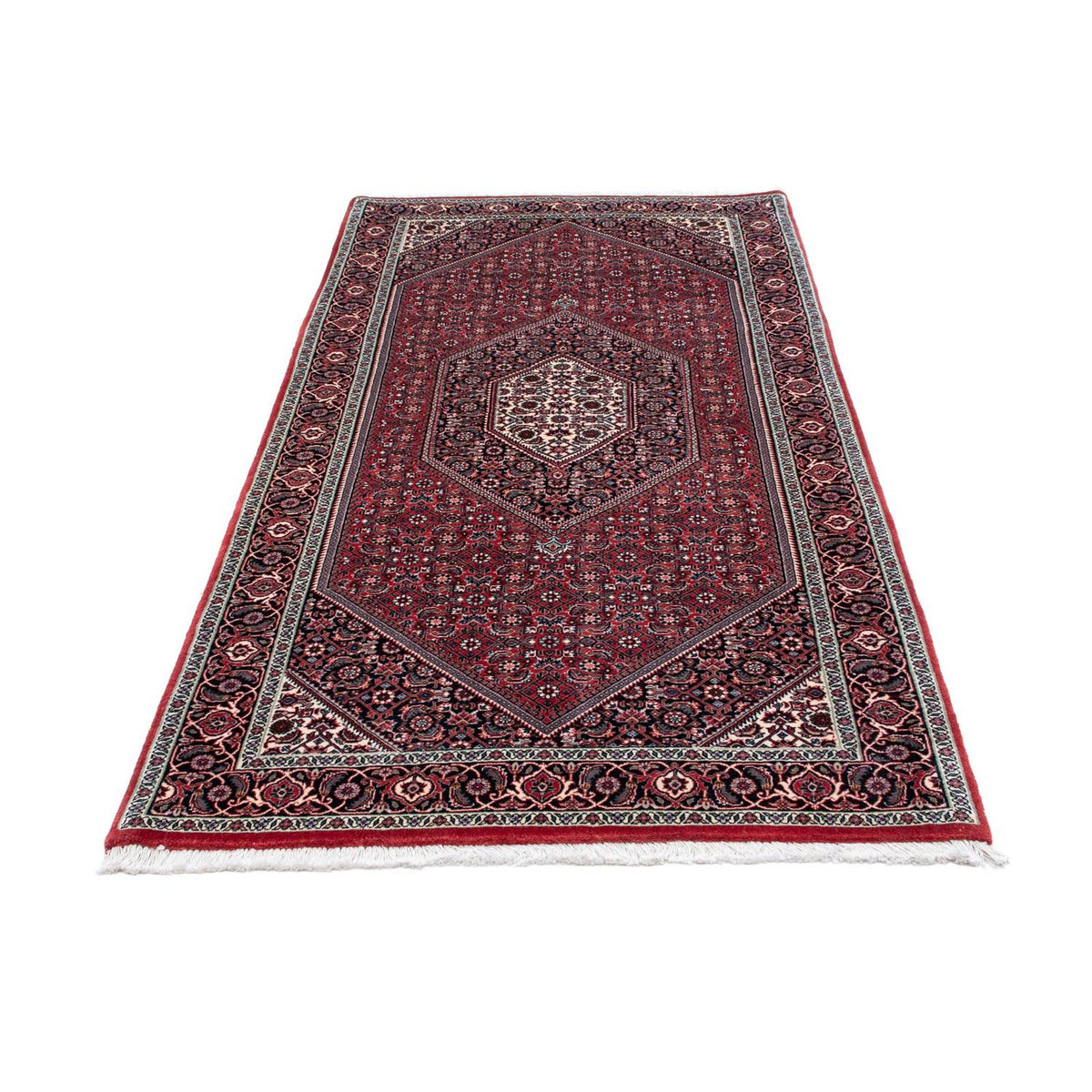Tapis de couloir Tapis persan - Bidjar - 201 x 100 cm - rouge foncé