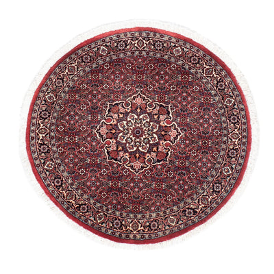 Tapis persan - Bidjar ronde  - 100 x 100 cm - rouge foncé