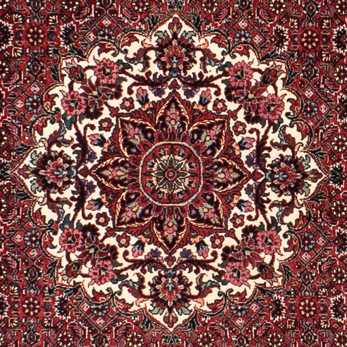 Tapis persan - Bidjar ronde  - 150 x 150 cm - rouge foncé