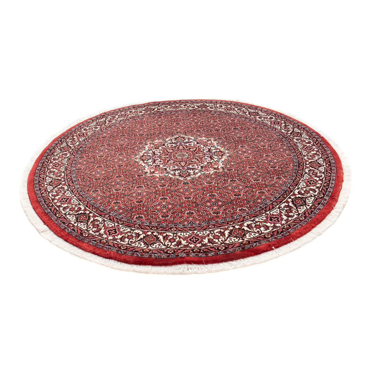Tapis persan - Bidjar ronde  - 150 x 150 cm - rouge foncé